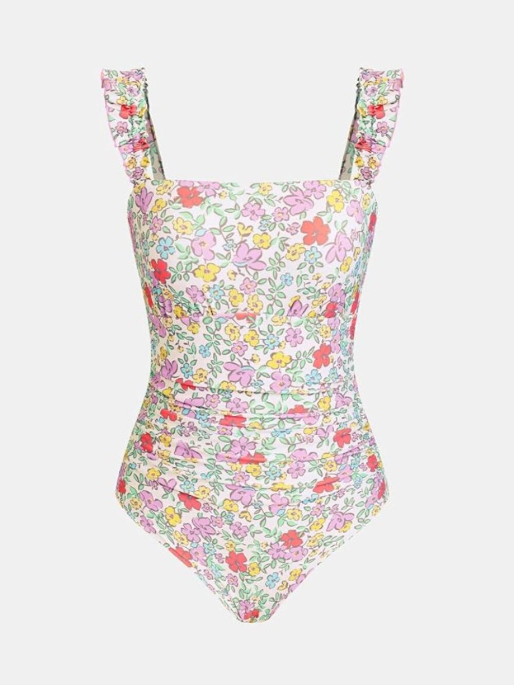 NWT CUPSHE Floral Women's One Piece Swimsuit Bandeau Ruffle Straps XL - Picture 4 of 9